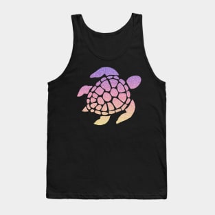 Pastel Sunset Ombre Faux Glitter Turtle Tank Top